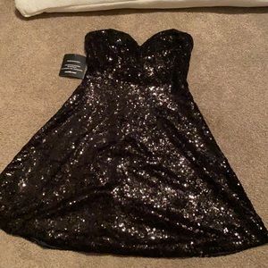 Strapless mini dress